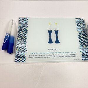 Lite Rite Shabbat Candles Drip Tray,  2 Judaica Collection Candles & Matches